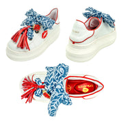 PIEL BLANCO ORILLA ROJO BESO ROJO MASCADA