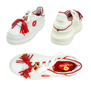 PIEL BLANCO ORILLA ROJO BESO ROJO AGUJETA